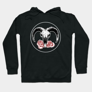 lamb skull and rose Hoodie